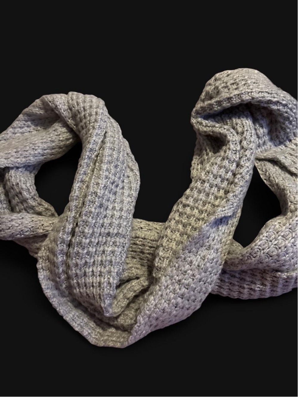 Women’s Gray Knit Infinity Scarf - Lightweight Winter Accessory
